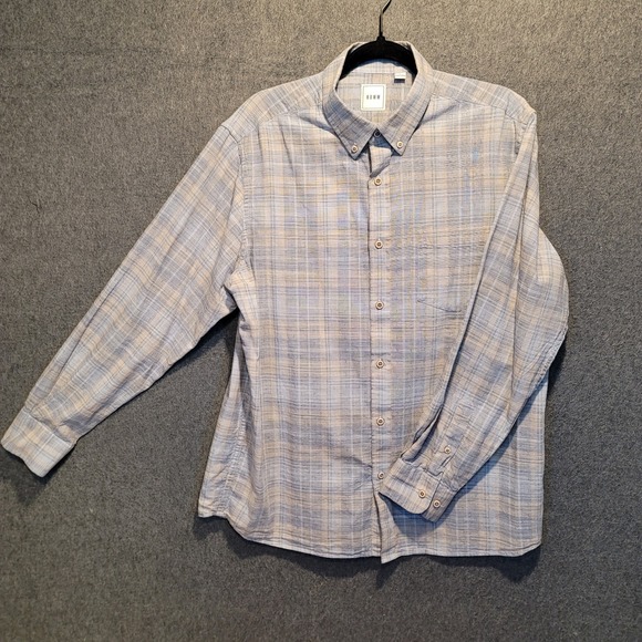 ROWM Other - ROWM Men's Blue Plaid Long Sleeve Shirt Lrg